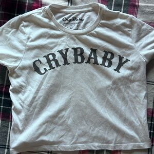 Cry-Baby White Graphic Short Sleeve Tee